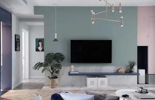 电视墙还在纠结要不要贴瓷砖?这样客厅美美哒!