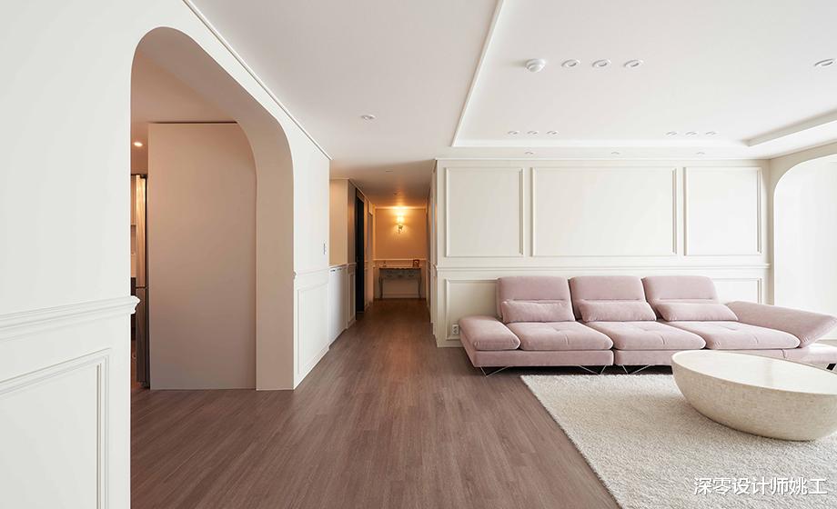 改装103㎡两居室，厨房餐厅“藏”进墙体，石膏线框电视墙简单高级