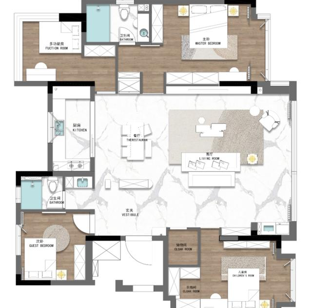 他家170㎡大横厅新房,真让人羡慕!从入户端景到卧室,都恰到好处