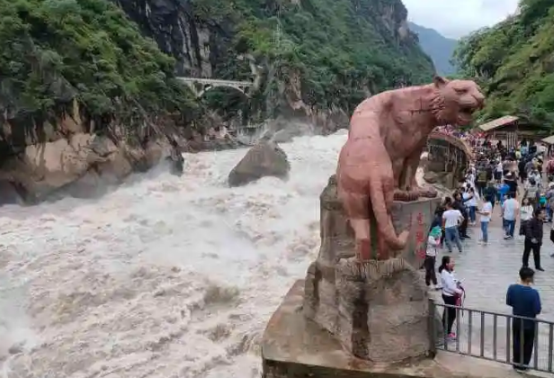 老虎|惊险的景点虎跳峡，以跳跃的老虎得名河水湍急，惊险万分