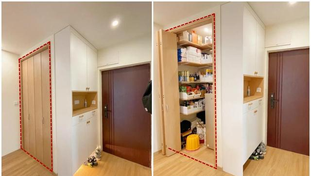 东西越攒越多，干脆在门口定制个储物间，1㎡家里瞬间清爽不少！