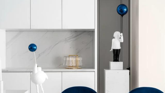 150㎡轻奢法式,半包+定制20万搞定,蓝色+奶咖,全屋这也太美了吧