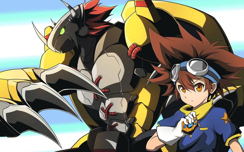 《数码宝贝》中的八神太一,拥有勇气勋章的亚古兽搭档