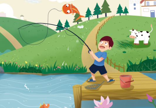 |溪流中钓鱼最好用细线小钩，长杆短线，钓点选的好不好是获鱼的关键