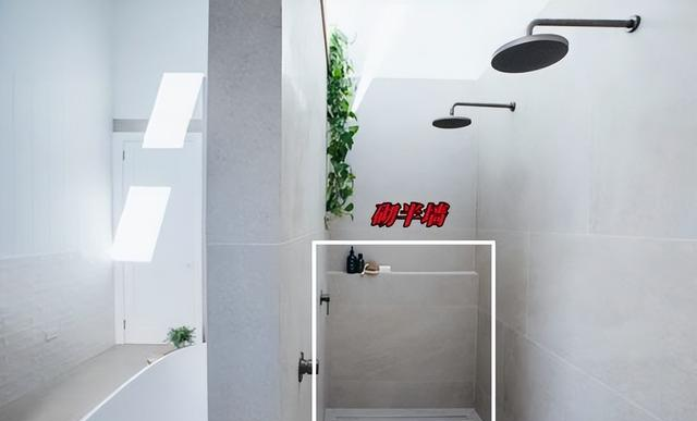 卫生间再缺收纳,也没必要装置物架,还不如多砌半堵薄墙好用