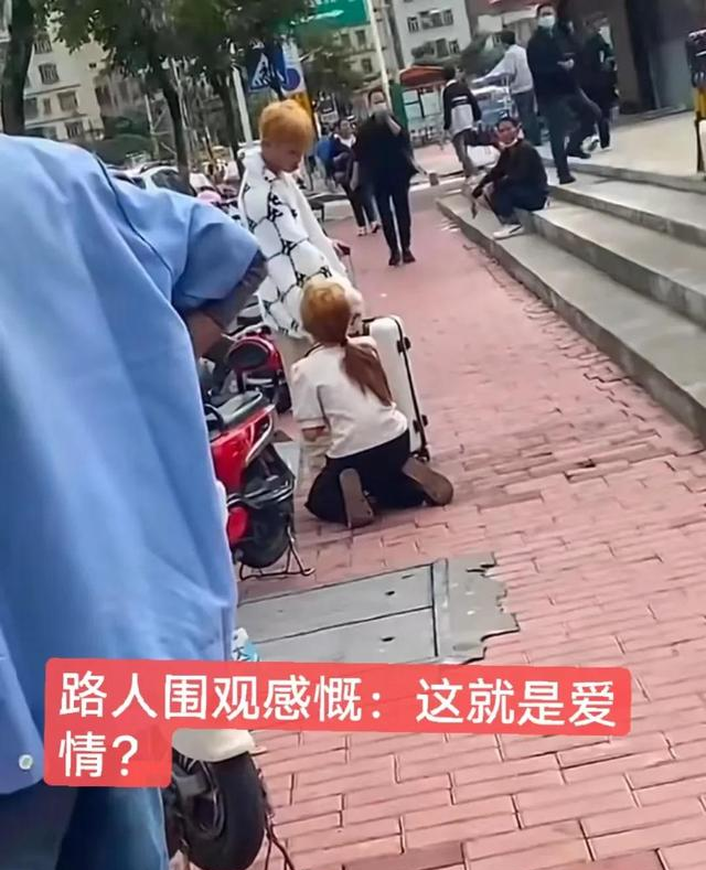 广东东莞:女孩夜不归宿惹怒男友,当街下跪求原谅:再也不敢了