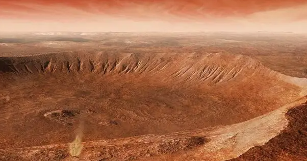 太阳系的冷知识-来自于NASA:在火星表面,科学家发现了一个巨大的陨石坑