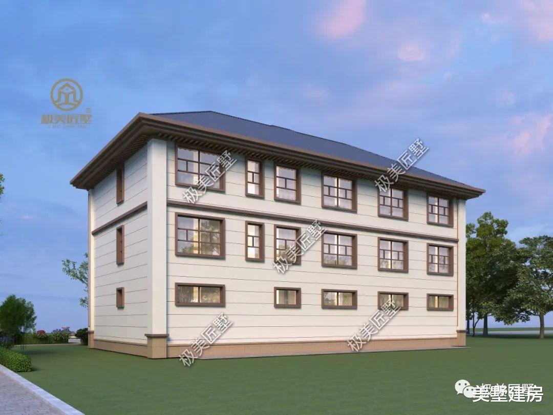 带偏房的气派三层新中式别墅,建一栋,全村人都羡慕坏了!