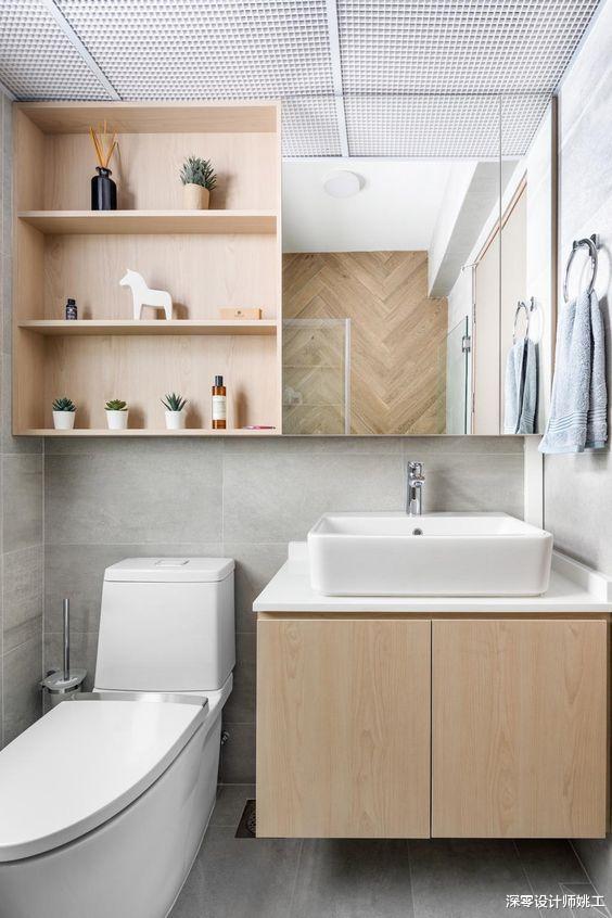 马桶和洗漱台并排放,5种方法教你解决收纳,空间越小越要做