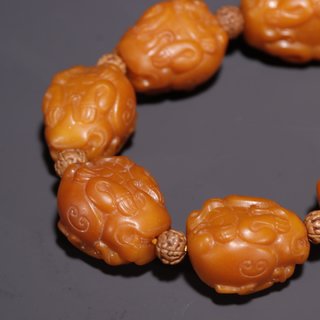 和田玉籽料|旧藏·和田玉籽料貔貅手串