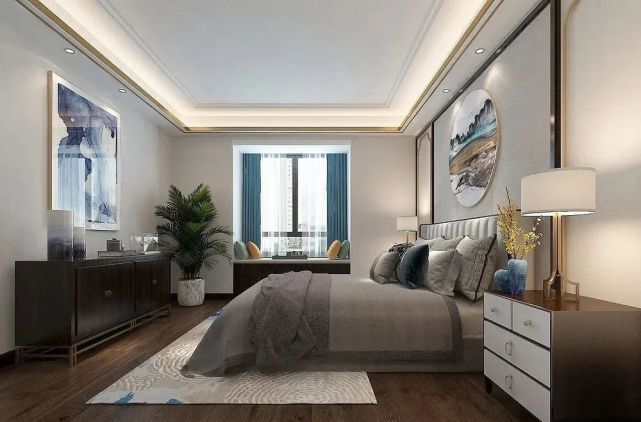 175平米的新中式风格,看到客厅后,被深深吸引,大气和韵味并存