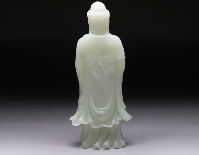 和田玉籽料|回流 舊藏和田玉籽料“释迦牟尼佛”立像