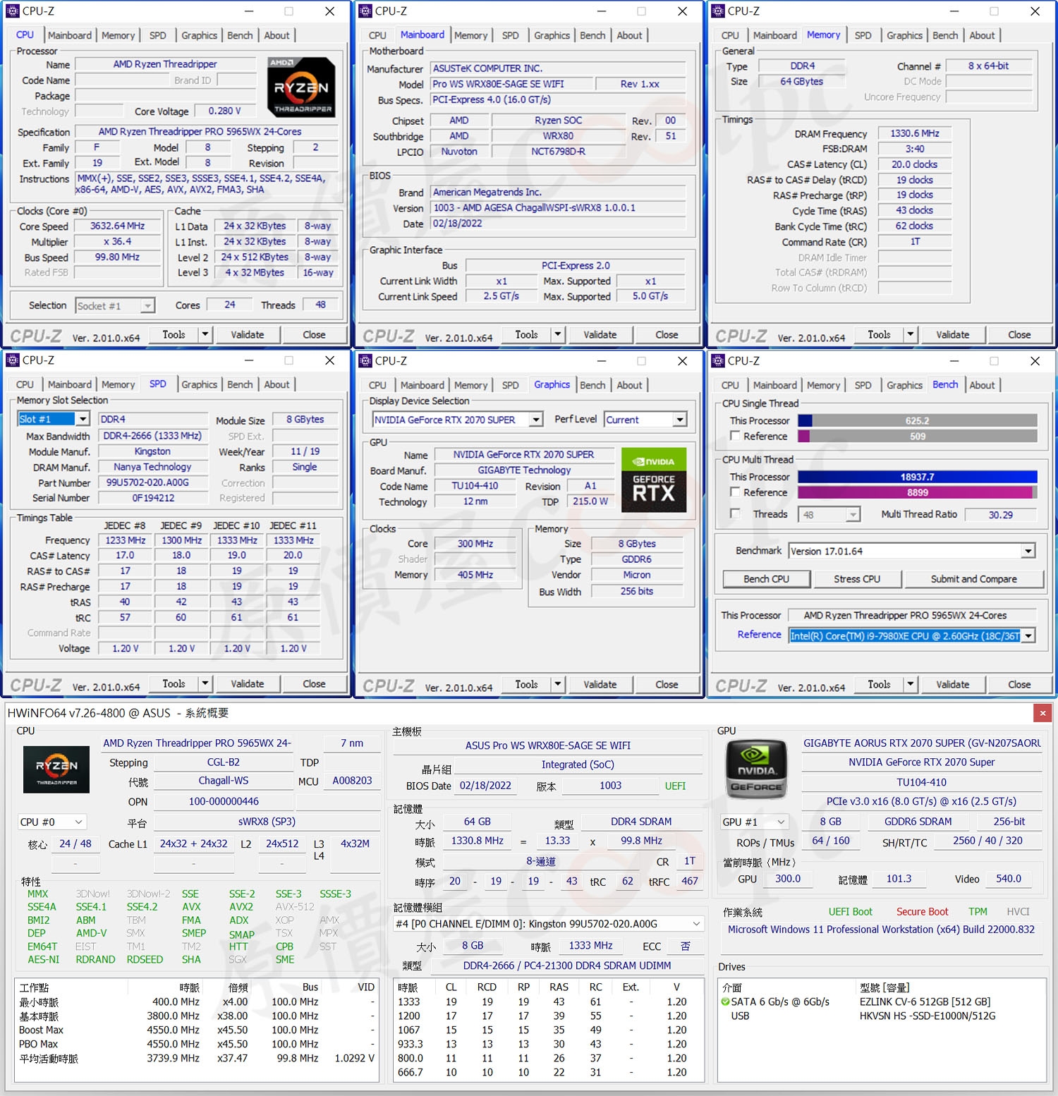 AMD Zen3 64核心撕裂者跑分上天 5995WX拿下65071分再创新高