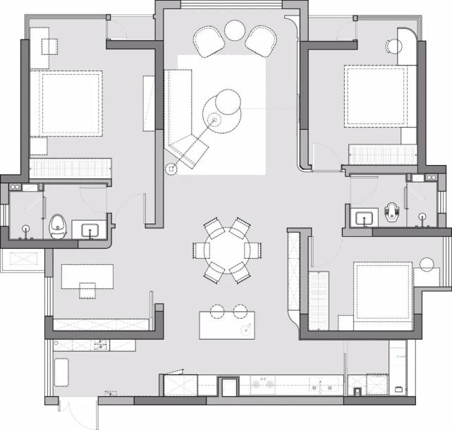 厚榭作品：都市人的白月光丨117㎡现代风