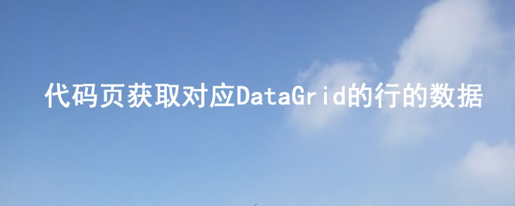 |代码页获取对应DataGrid的行的数据