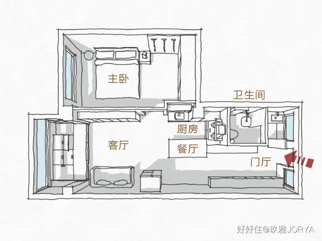 48㎡日式小屋:阳台隔出一间榻榻米,馋到我了