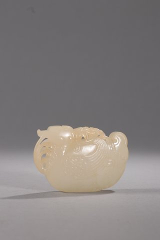 和田玉籽料|清代-和田玉籽料鹌鹑雕件