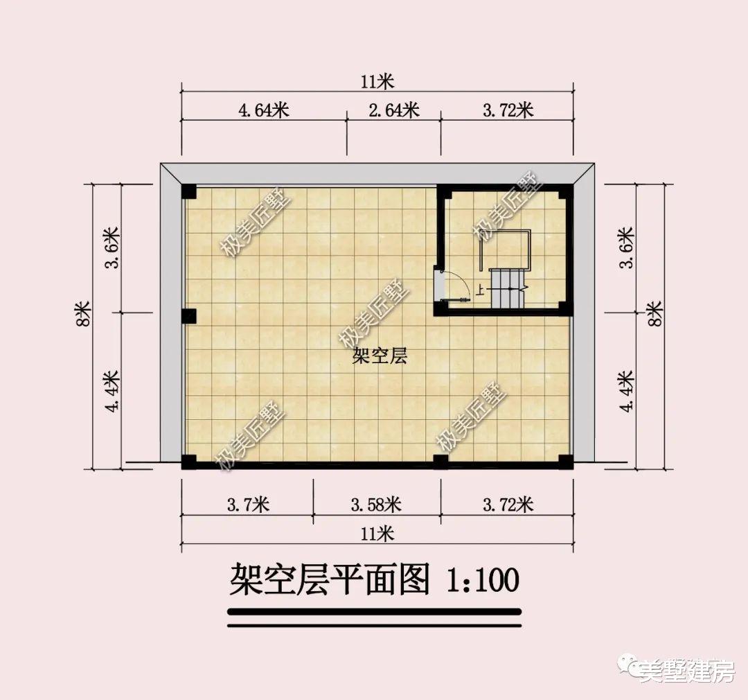 带架空层设计的三层别墅,占地仅88平,你确定不心动?