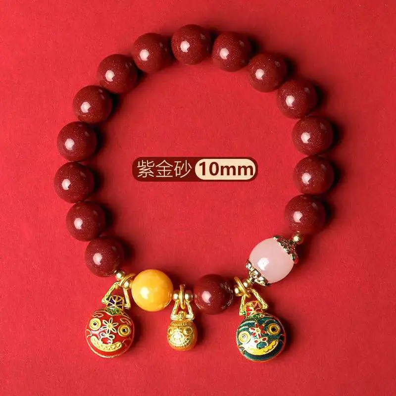 |国风来袭丨吞金兽鎏金铜朱砂手串，招财一绝！