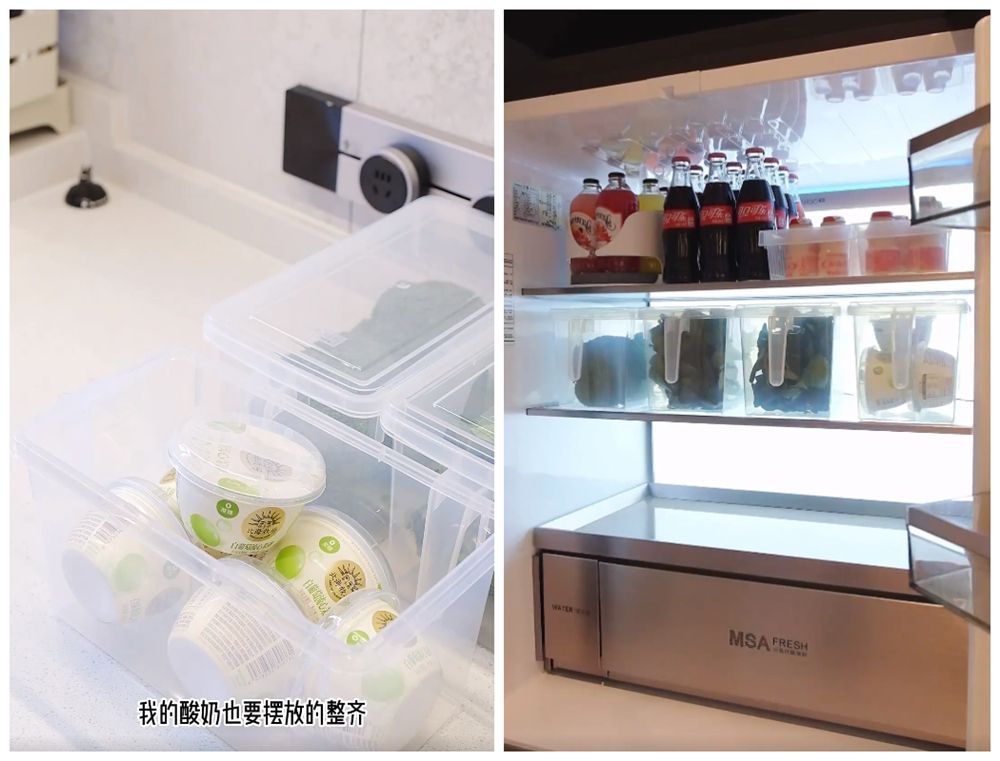 一位姑娘“沉浸式”收纳冰箱：把饮料果蔬冻品分类摆放，太治愈了