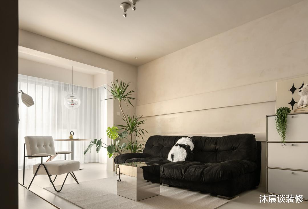 他花35万装好90㎡独居空间,用微水泥+奶油色,室内尽显温柔高级