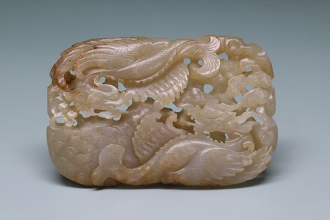 和田玉籽料|舊藏和田玉籽料“应龙穿云 带板”