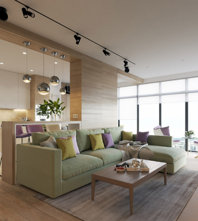 126㎡简约新房,朋友说像设计图,开放式厨房还有超大落地窗