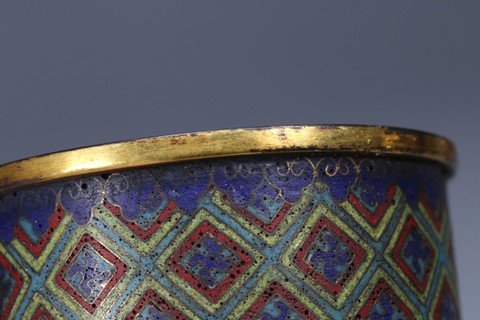 翡翠|清 铜胎景泰蓝笔筒