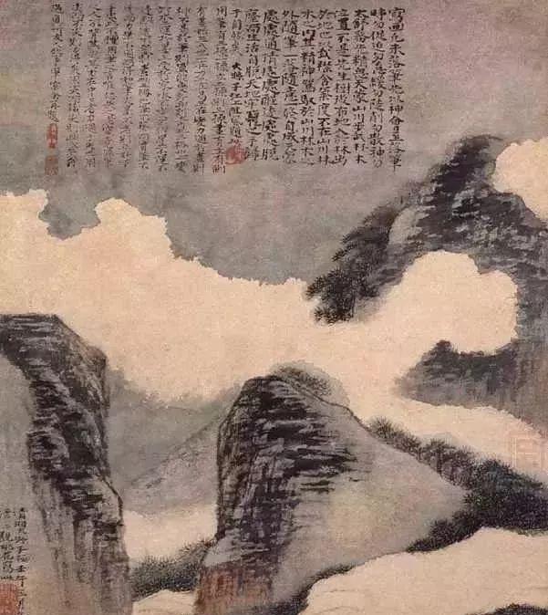 苦瓜和尚石涛高清山水画欣赏：万千墨点，肆意挥洒