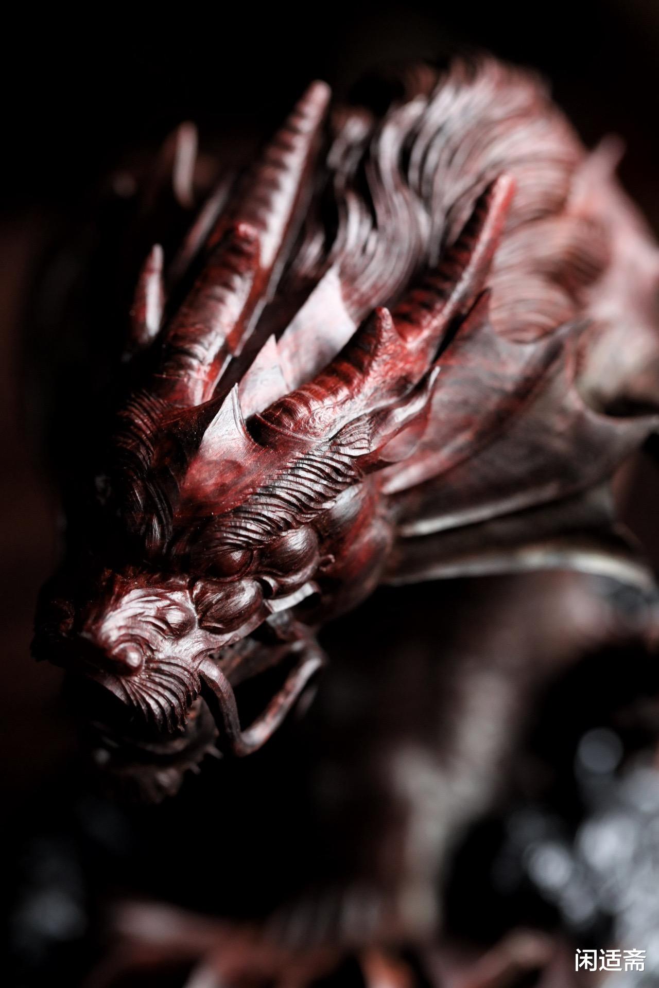 紫檀|鲤跃龙门,飞黄腾达,鱼化龙,紫檀木雕摆件