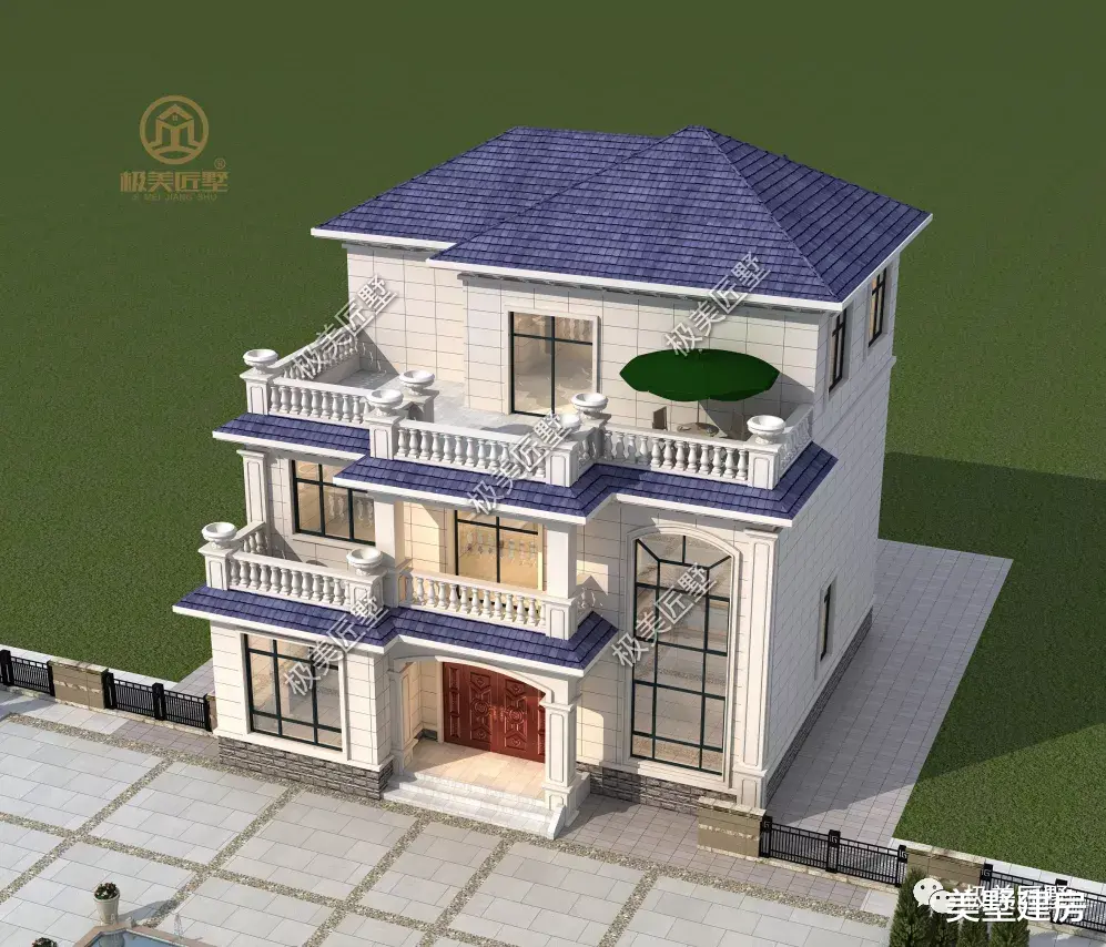 11.8X12.8米双露台设计的三层房,要是让我选,肯定就是它!