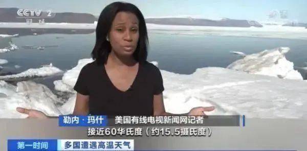 太热了!记者在北极穿短袖出镜