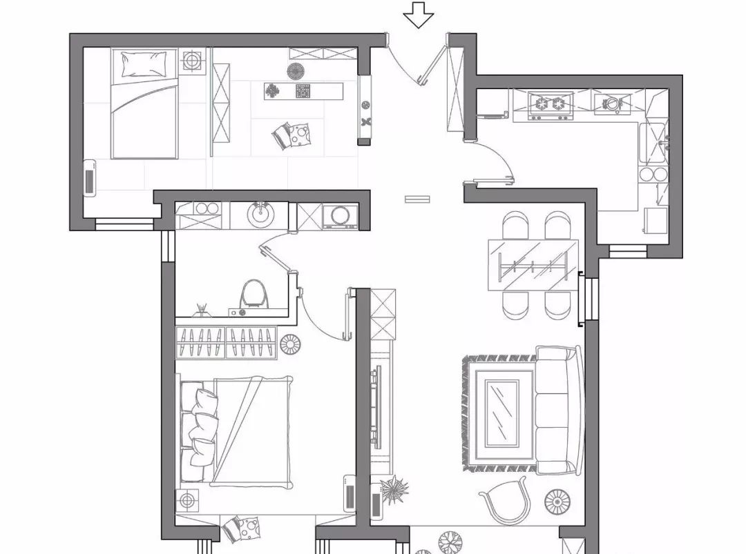 88㎡小户型二居室,做个榻榻米茶室,享受惬意生活!