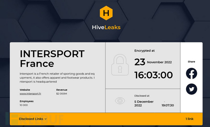快手视频|Hive勒索组织黑五期间攻击欧洲零售商，已累计攻击1300家公司