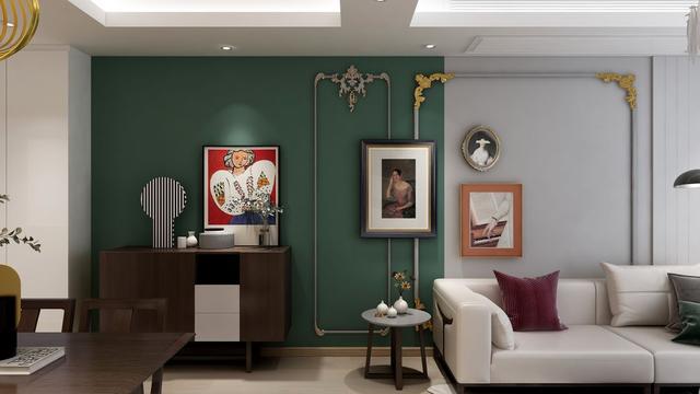 用高级的祖母绿,打造氛围十足的三居室,更显古典气息和韵味