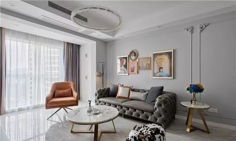 轻奢混搭风,一进门美到了,客厅太有气质