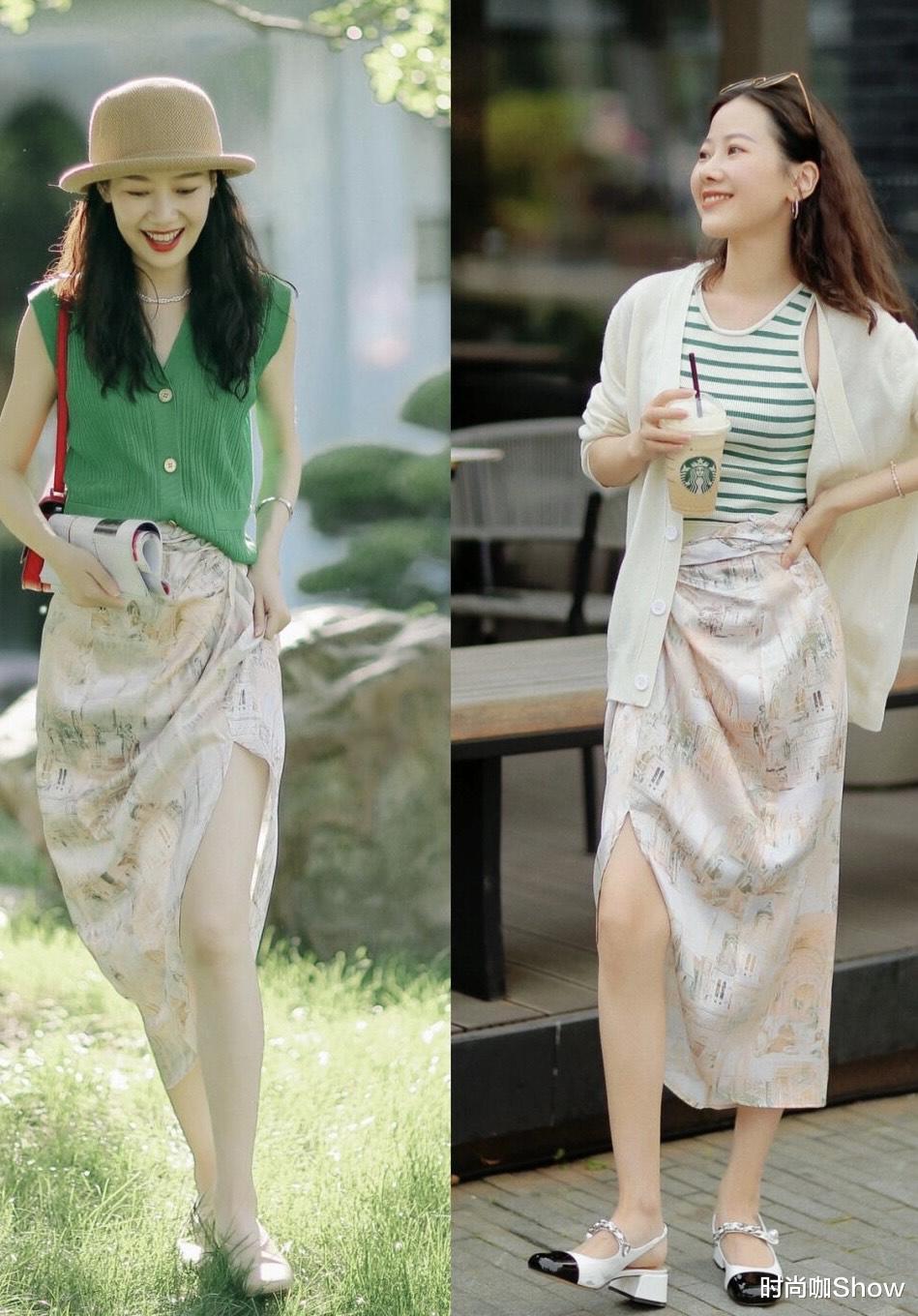 夏天别穿“烂大街”的裙子了，今年流行穿“开叉裙”，性感又高级