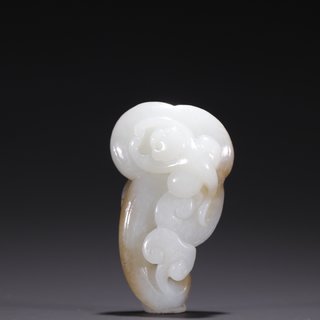 和田玉籽料|旧藏·和田玉籽料灵猴如意挂件