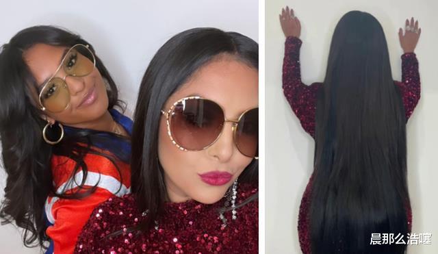 碧昂丝|瓦妮莎赴碧昂丝生日宴,罕见一身红!体态丰腴贵妇范,长发及臀