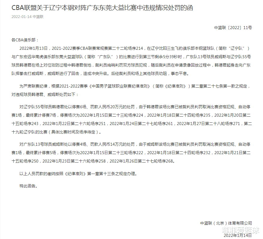 广东男篮|禁赛12场+罚款34万！CBA重拳出击，辽宁无奈，广东直呼冤枉