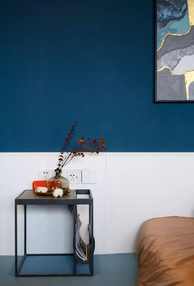 全屋用色块拼接，老公禁止刷白墙！装满只有45㎡小屋，太惊艳了