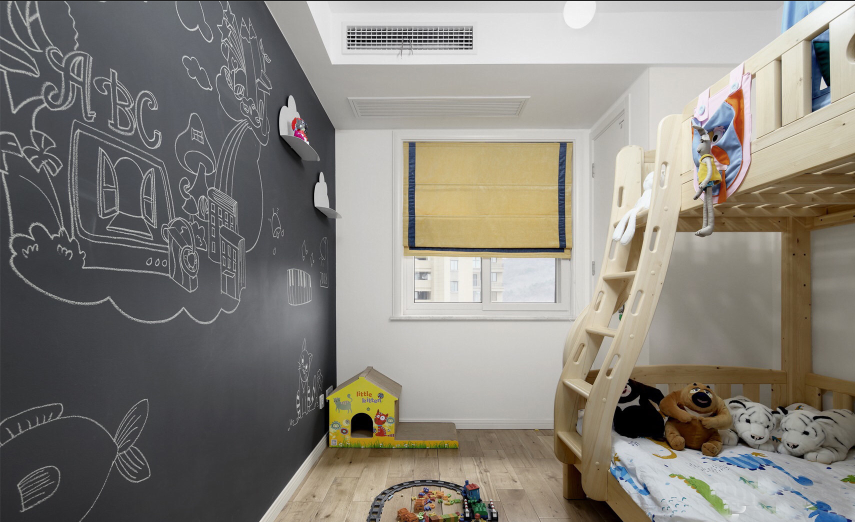 90㎡简约北欧，全屋蓝灰主色调，色彩多变，朋友：有点小清新