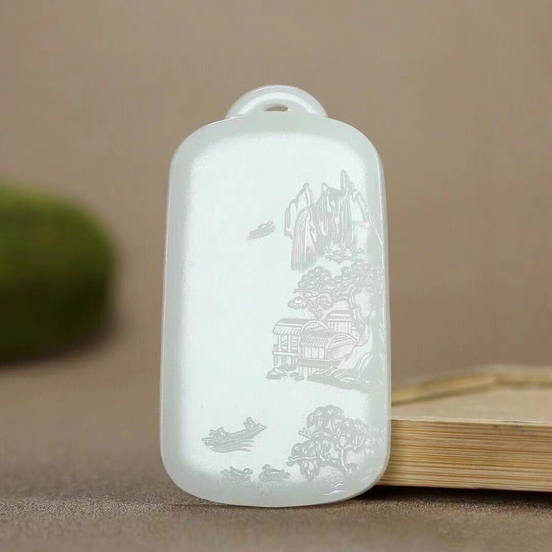 |和田玉意境山水牌