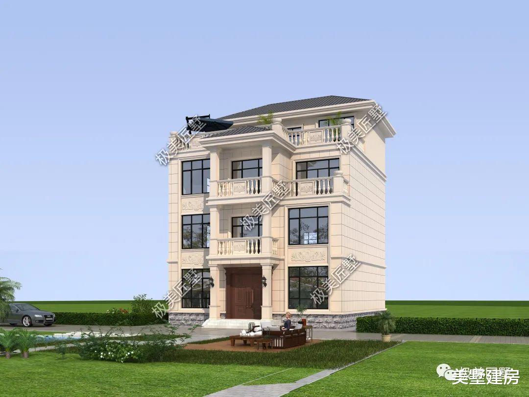 挑空客厅旋转楼梯彰显大气,四层美观大豪宅,你值得拥有!