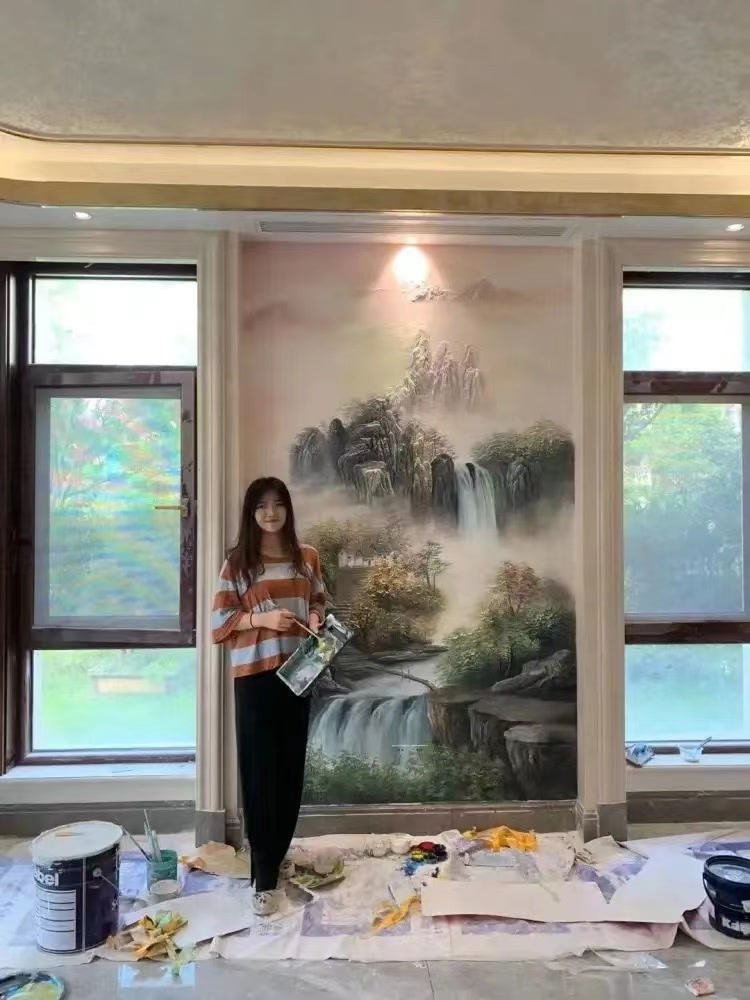 尚雯婕|全网最美的壁画师，每天游走在各个工地，创作着最美的作品