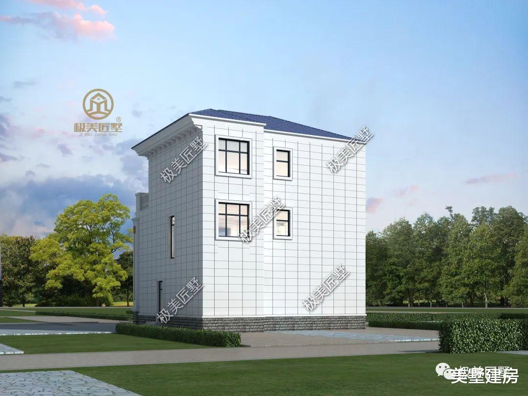 四边有邻居影响挑檐,可以建这款!美观大方!