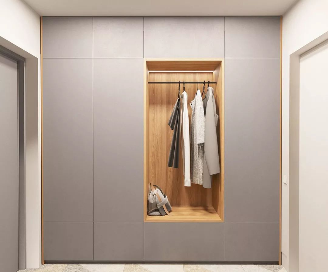 门厅鞋柜+衣柜的设计,实用又上档次,衣帽间都可以省了!