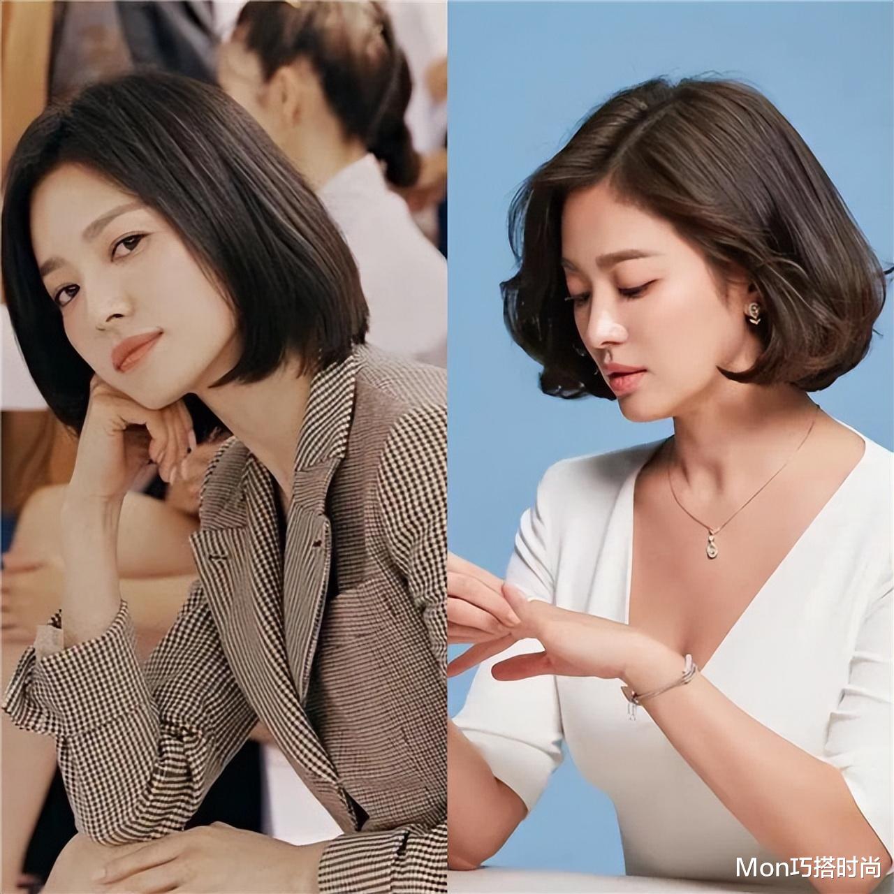 短发 看了宋慧乔的发型才明白：原来女人到了中年剪短发，更加洋气减龄