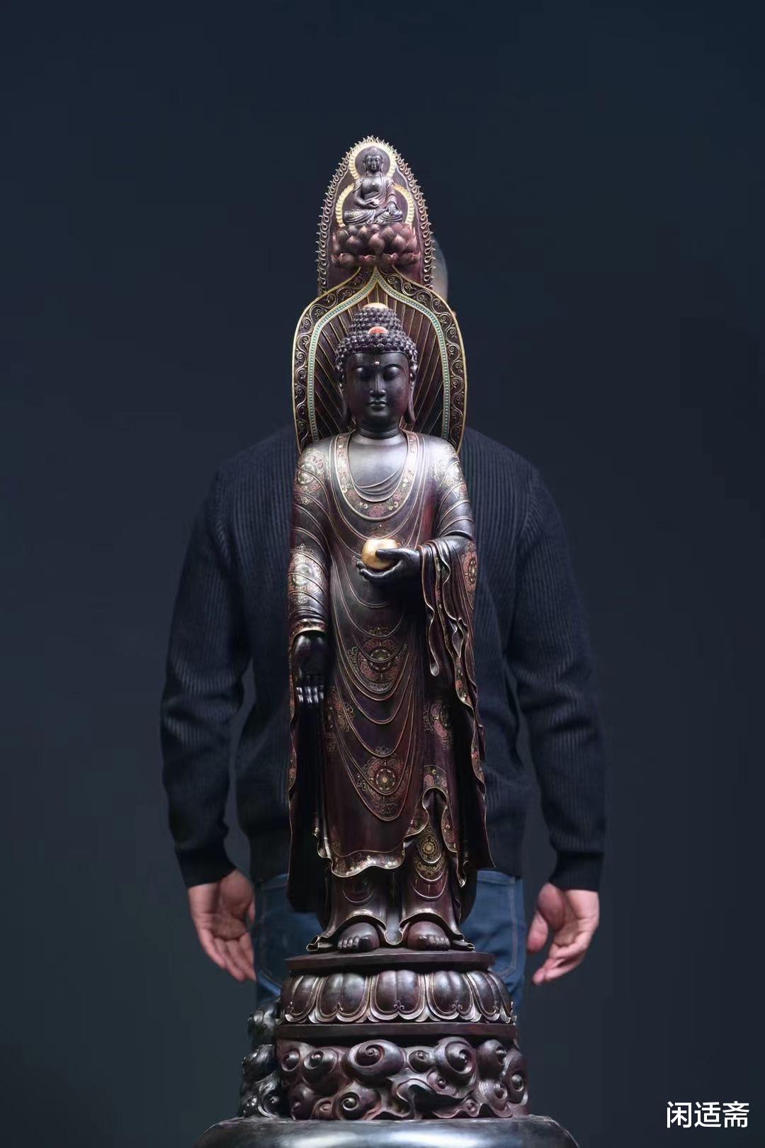 雕刻|仙作佛像雕刻名家作品珍赏，紫檀木雕，阿弥陀佛立像