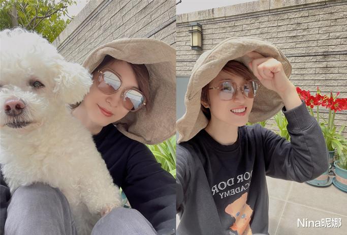 陈法蓉|陈法蓉晒生活近照,穿卡通卫衣戴大沿帽,肤白粉唇比花还美上三分